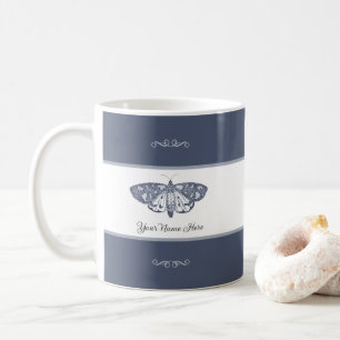 Mug Papillon classique Insect Ajouter votre nom gris f