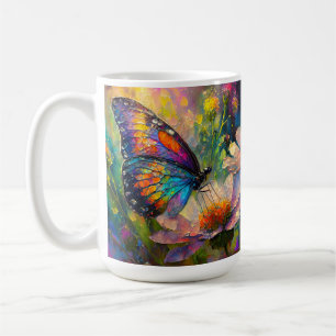 Mug Papillon coloré et Fleurs sauvages à Sunrise