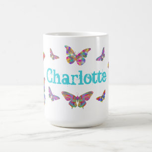 Mug Papillon coloré motif ajouter nom