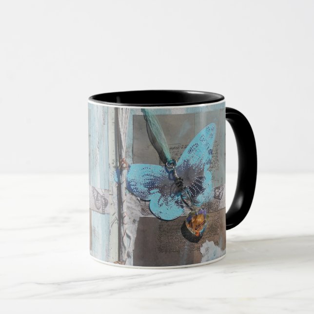 Mug Papillon d'artisanat multimédia mixte (Devant droit)