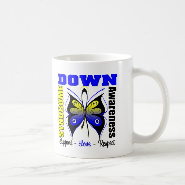 Mug Papillon de conscience de syndrome de Down (Droite)