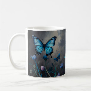 Mug Papillon du jardin Twilight et fleurs jaunes
