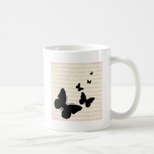 Mug Papillon et Notes Roses