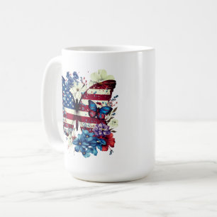Mug Papillon, Fleurs, Fête de l'Indépendance