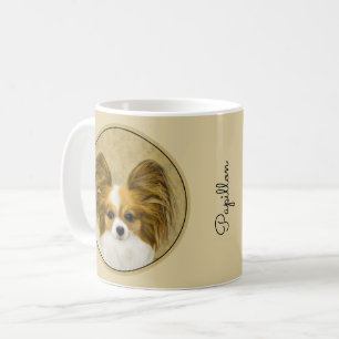 Mug Papillon (Hound Tri) Peinture - Art Chien original