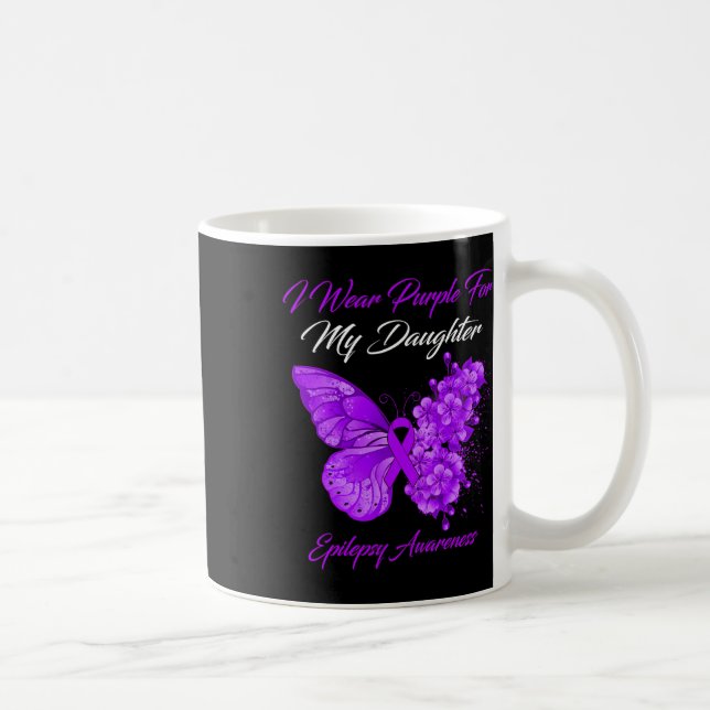 Mug Papillon Je Porte Violet Pour Ma Fille Épilepsie A (Droite)