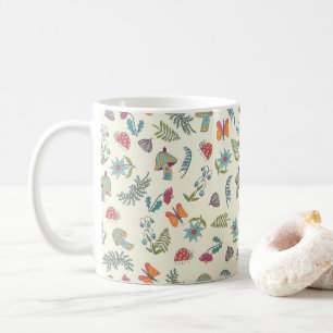 Mug Papillon mignon, fleurs, champignons, papillon de 