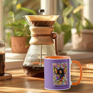 Mug Papillon monarque Fée Purple Floral