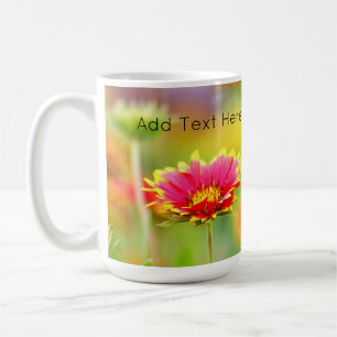 Mug Papillon monarque sur Fleur rouge et jaune