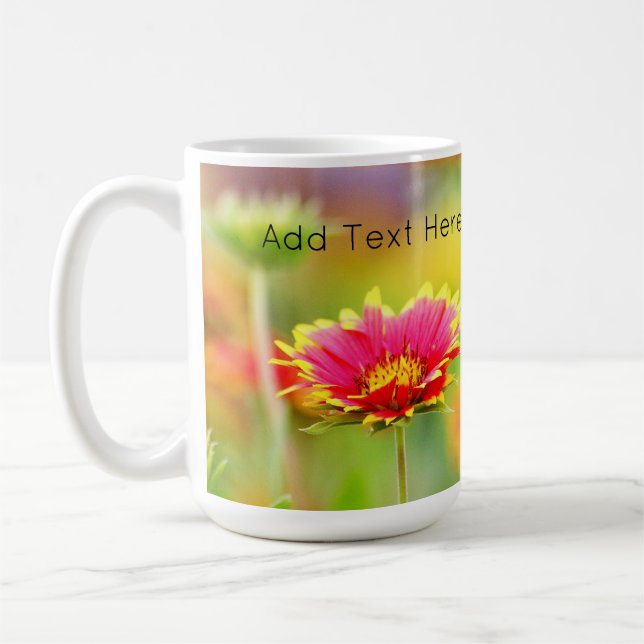 Mug Papillon monarque sur Fleur rouge et jaune (Gauche)