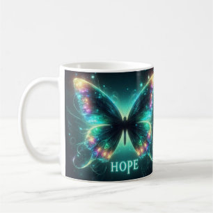 Mug Papillon multicolore radiant représentant l'espoir