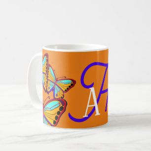 Mug Papillon personnalisé initial