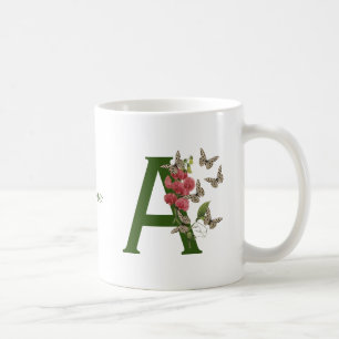 Mug Papillon Pois de Senteur Doux Monogramme Initiale
