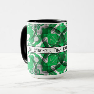 Mug papillon psychédélique Abstrait de mandala vert