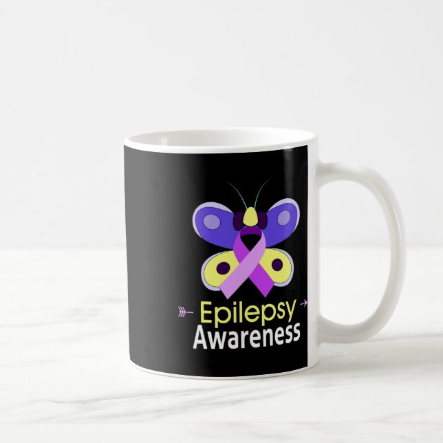 Mug Papillon Purple Ribbon Epilepsie Support de sensib (Droite)