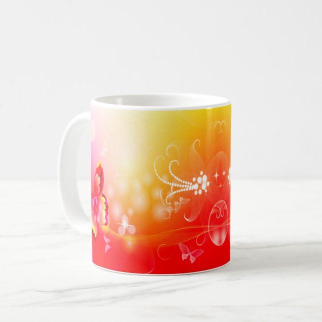 Mug Papillon rouge (Devant gauche)