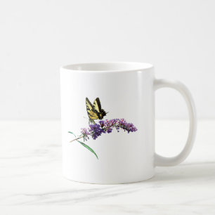 Mug Papillon tigre sur Buddleia à fleurs pourpres