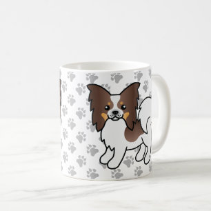 Mug Papillon Tricolore Marron Chien de Dessin Animé Mi