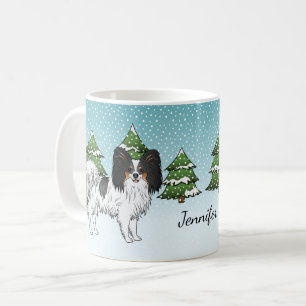 Mug Papillon tricolore mignon dans une forêt hivernale