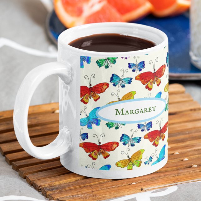Mug Papillon Whimsical Motif Art original de la nature (Créateur téléchargé)