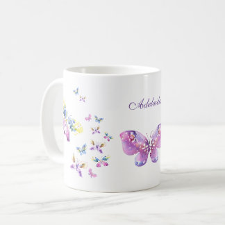 Mug Papillons aquarelle art avec Votre nom