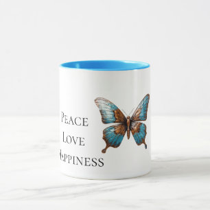 Mug Papillons bleus turquoise