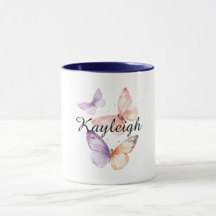 Mug Papillons de pêche à la lavande violette