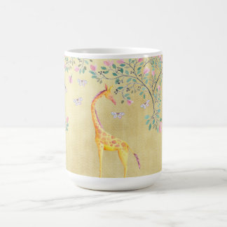 Mug Papillons et fleur de girafe d'aquarelle