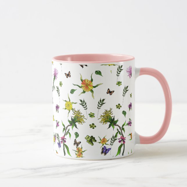 Mug Papillons et fleurs (Droite)