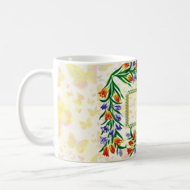 Mug papillons et fleurs (Gauche)