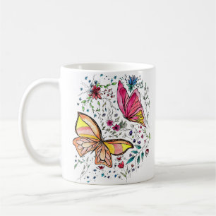 Mug Papillons et nom fait sur commande
