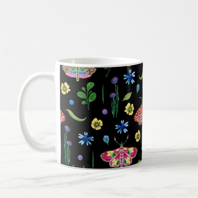 Mug Papillons multicolores : Motif transparent (Gauche)
