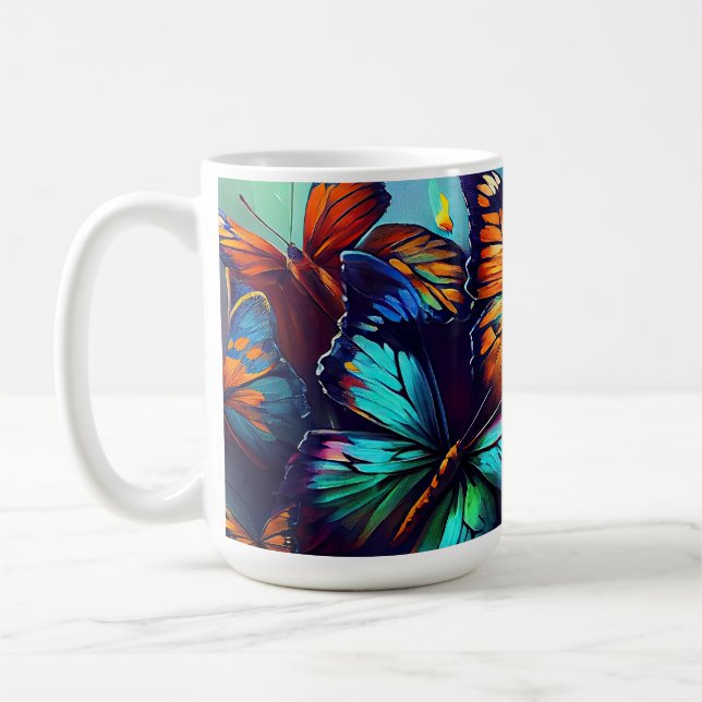 Mug Papillons Peinture à l'huile Style design12 Café M (Gauche)