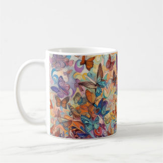 Mug Papillons psychédéliques fleurs coloré énergétique