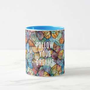 Mug Papillons Turquoise Bleu Orange Violet