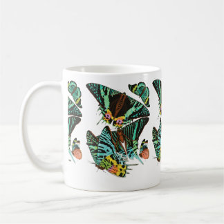 Mug Papillons verts vintage de E.A. Séguy