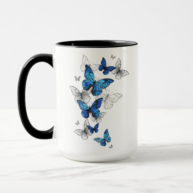 Mug Papillons volants bleus Morpho (Gauche)