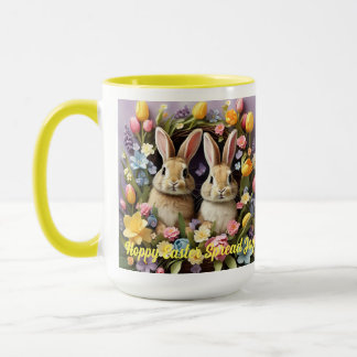 Mug Pâques lapins de vacances Tulipes Daffodils Daisée