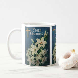 Mug Pâques Lys Fleurs, Vintage Religieux Pâques