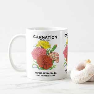 Mug Paquet de semences vintage Art Étiquette, Fleurs d