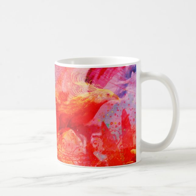 Mug Paradis Floral Oiseau Phoenix Rising Flame Art (Droite)