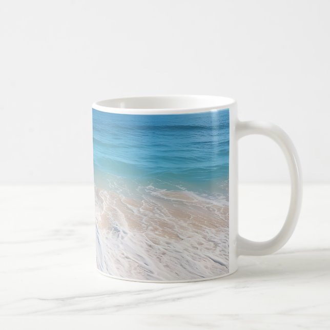 Mug Paradis plage vagues scène océan île de sable (Droite)