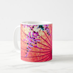Mug parasol oriental japonais floral rose