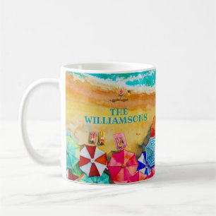 Mug Parasols de plage dans le sable
