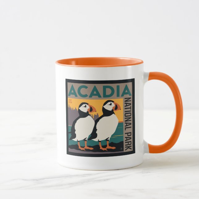 Mug Parc national de l'Acadie, Maine | Puffins (Droite)