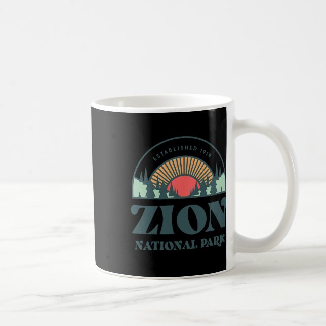 Mug Parc national de l'Utah Zion de style rétro (Droite)