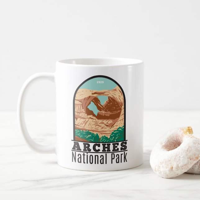Mug Parc national des Arches Double Arche Vintage (Avec donut)