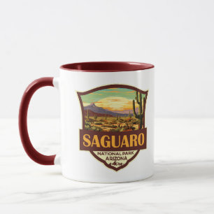 Mug Parc national du Saguaro Illustration Rétro