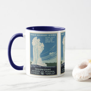 Mug Parc national vintage Yellowstone Vieux fidèles