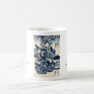 Mug parchemin japonais vintage Cool ukiyo-e geisha